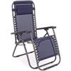 BIZZOTTO - MARTIN SEDIA SDRAIO PIEGHEVOLE E RECLINABILE CON BRACCIOLI BLU 0814956
