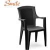 SMILE - ELEN SEDIA IMPILABILE MONOBLOCCO COLORE GRIGIO SCURO EFFETTO RATTAN