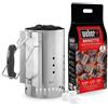 WEBER® - SET CIMINIERA D'ACCENSIONE RAPIDFIRE CON BRICCHETTI 2 KG. + 3 ACCENDIFUOCO 17631