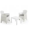 IPAE PROGARDEN - SET AKITA DA 2 POLTRONE E 1 TAVOLINO EFFETTO RATTAN BIANCO AKTC12BI