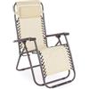 BIZZOTTO - MARTIN SEDIA SDRAIO PIEGHEVOLE E RECLINABILE CON BRACCIOLI BEIGE 0814955