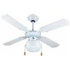 ZEPHIR - VENTILATORE DECORATIVO DA SOFFITTO CON LUCE 4 PALE ZFS9107B Ø105 BIANCO