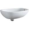GEBERIT - CITTERIO LAVABO DA APPOGGIO ASIMMETRICO 56 CM. CON PILETTA DI SCARICO CLICK-CLACK BIANCO KERATECT 500.543.01.1