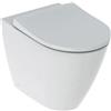 GEBERIT - ICON VASO A PAVIMENTO RIMFREE BTW FILO PARETE A CACCIATA CON FISSAGGIO NASCOSTO E SEDILE WC SLIM SOFT-CLOSE BIANCO 500.827.00.1