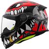 LS2, Casco Moto Integrale Bambino KID PUNK Gloss Grey Red, L