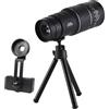 GATHINESS Monocolo Cannocchiale 16x52 Portatile in Plastica nero | Telescopio Tascabile Pronto per Treppiede, per Viaggiatori e Diportisti, Osservazione in Natura e Vela