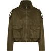 Kaffe - KAaster Giacca Bomber in Finta Pelle Scamosciata - - Jackets - Donna - Verde