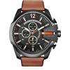 Diesel - Orologio Mega Chief con cinturino in pelle - - Accessories - Uomo - Marrone