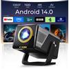 Merkloos Proiettore intelligente - Decodifica 4K - 1000 lumen ANSI - Android 14 - Audio HiFi