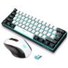 Merkloos Set tastiera e mouse wireless, 60% meccanica - Kit gaming - Mouse ergonomica (verticale) - Colori: nero e bianco