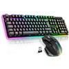 Merkloos Tastiera e mouse wireless da gaming - RGB - 4800 DPI - AZERTY - Nero