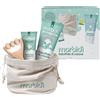Morbidì Batuffolo Di Cotone Kit Regalo Crema Mani, Crema Corpo, Massaggiatore In Legno E Beauty Case 4 Pezzi