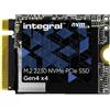 Integral Integral INSSD1TM2230G4 drives allo stato solido 1 TB M.2 PCI Express 4.0 NVMe QLC (1TB-1024GB SSD M.2 2230 NVME 1.4 PCIe Gen4 x4 R-4900MBs W-3200MBs TBW 440 INTEGRAL [single-sided chips]) INSSD1TM2230G4