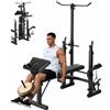 Nexvolior Panca Palestra Multifunzionale 7 in 1, Squat Rack e Lat Pulldown | Schienale Regolabile, Leg Extension, Preacher Curl, Panca Piana e Inclinata, Allenamento Forza a Casa, 203 x 117 x 197 cm
