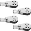 BESTYASH 4 pezzi Puleggia in Acciaio Inox, Singola, Girevole, 5,2x2,5x1cm | Controllo Tenda e Telo, Allineamento Fluido, per Funi, Barche e Kayak, Finitura Argento