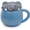 Puckator Tazza in Ceramica con Coperchio Sagomato - Elefante - Animali Dolci
