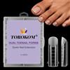 TOROKOM Unghie Finte Nail System Dual ToeNail Form, 120 PCS Matte Riutilizzabili Pedi Dual Form Kit Lunghe Quadrate Nail Form Acrilico Tips Unghi Strumenti