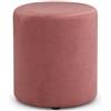 Shally Dogan Pouf Contenitore in Velluto, Poggiapiedi Forma Rotonda Capiente, Design Moderno con Fascia in Metallo, Sgabello Coperchio Rimovibile e Seduta Imbottita, 37x42cm (Rosa)