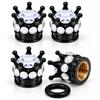 Ham-Hash Tappi per valvole pneumatici auto, colore nero, 12 pezzi, universali, per auto, SUV, moto, bicicletta, valvole Schrader (CROWN-BLK-4PC)