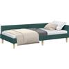 vidaXL Cornice del Letto ad Angolo Verde Scuro 100 x 200 cm Tessuto