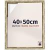 Dutch Frame Factory - Cornice a cassetta 40x50 cm Oro Antico - MDF | Cornice a cassetta per tele, Adatta per tele fino a 2 cm di spessore, Senza pannello posteriore né vetro, Made in Holland