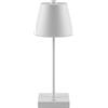 Voltix Lampada da Tavolo a LED Senza Fili, Lampada da Scrivania Ricaricabile USB, 3 Temperature di Colore Dimmerabile, Design Moderno in Metallo e Acrilico, Lampada Portatile per Comodino (Bianco)