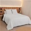 Sognoro Parure Copripiumino Una Piazza e Mezza 200x220, con 2 Federe 80x80 | 300 Fili, Raso di Cotone Morbido, 100% Cotone Pettinato, Lavabile in Lavatrice, Chiusura a Busta, Ideale per l'Autunno
