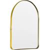 Funly mee Specchio da parete curvo, 20 x 30 cm, specchio in plastica da parete, per bagno e tavolo da trucco (oro, 20,1 x 30)
