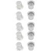 MUXSAM Portacandele per candele, 10 pezzi, in metallo, piccoli, candeline, argento, per candele, 18 x 15 mm, diametro interno 11,8 mm, argenteo