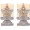 Sziqiqi Set di 2 Candelieri Candelabri Candelabro Portacandele in Metallo Antico, Candelabro Uragano Shabby Centrotavola per Decorazione Natalizia del Camino del Mantello da Tavola di Natale, Bianco