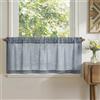 TOPICK Tenda Corte Piccole Tende Cucina 125L x 40A cm 1 Pannelli Blu | tenda da bistrot, porta finestra, balcone, stile country, roulotte, corte, semi-trasparenti, rustiche, soggiorno, doccia