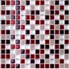 Alwayspon 10 fogli adesivi da parete in vinile 3D a mosaico rosso e argento, 30,5 x 30,5 cm, autoadesivi, impermeabili, paraspruzzi adesivi per piastrelle per cucina bagno parete