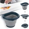 Eleganted Pattumiera Cucina, Pattumiera sospesa Pieghevole 4L per Pattumiera Cestino Bagno da Portatile da Cucina (Grigio)