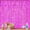 Ollny Tenda luminosa da 3 x 3 m, per interni, 300 LED, per esterni, rosa | IP44 impermeabile con telecomando e timer. Ideale per finestre, pareti, stanze, balconi, tende, feste e decorazioni natalizie