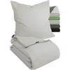 Marie´s Home - Set biancheria da letto in velluto ultra morbido 155x220, ultra morbido - Copripiumino + 1 federa 80x80, set da 2 pezzi 1629.2376, 155 x 220 + 80 x 80 cm, argento