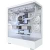 MUSETEX CASE PC ATX 3 Non-LED ventole preinstallate, Type-C Mid Tower Computer Case con doppio vetro temperato Full View, Gaming PC Case, Bianco (K2)