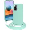 FERLAN Custodia per Xiaomi Redmi Note 10 Pro 4G Cover con Cordino,Menta verde | Custodia con Laccio Collana Tracolla Regolabile Sottile Silicone Morbido TPU Bumper Antiurto AntiGraffio Protettiva Case