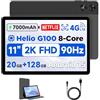 BNCF 11 pollici Tablet Android 15, Helio G100 Octa-Core 20GB+128GB (1TB TF) Bpad 11 FHD1920×1200 IPS 90Hz Widevine L1, 7000mAh 5MP+8MP Fotocamera, 4G LTE+2,4G/5G Wifi+BT5,0+GPS con Custodia Protettiva
