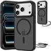 NEW'C Cover Nero per iPhone 17 Pro Max Compatibile con MagSafe | Cover + Cordino Rimovibile, 6,9 Pollici, Magneti Potenti N56, Antiurto, Sottile, Magnetica