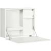 HOMCOM Scrivania a Muro Pieghevole e Salvaspazio 60x21.5x50 cm Bianco | Con Ripiani, Richiudibile, per Studio Soggiorno Ufficio, in Truciolato MDF
