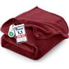 CozyLux Coperta Pile 230x270 cm Rosso scuro | OEKO-TEX 100, Plaid Divano Matrimoniale in Flanella da 260 g/m², Regalo di Compleanno per Mamma Lei, Decorazione casa