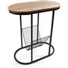 OBI Tavolo portariviste in legno scuro e ferro 50,5x28x55 cm