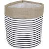 - Cestino per piante a righe in cotone Ø 20x20cm bianco e nero