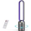 YAZEKY Ventilatore a torre senza pale, 24 velocità, ventilatore a torre silenzioso, ventilatore da pavimento oscillante a 60°, display LED, timer da 12 ore, ventilatore a piantana (Viola)
