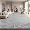 Sour Lemon Tappeto Moderno per Soggiorno a Pelo Corto, Grigio, 200x300 | Tappeto Lavabile a Pelo Corto con Design a Cerchi, Tappeto Antiscivolo per Camera da Letto, Sala da Pranzo, Cucina e Ufficio
