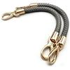 3dancraftit Coppia di manici in pelle intrecciata in microfibra, 30,5 cm, con ganci a moschettone in metallo, manici di ricambio per borsa all'uncinetto/borsa fai da te, colore grigio, T294N