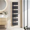 EMKE Scaldasalviette termoarredo, 1599x400 mm, Antracite, 718 Watt | Radiatore da Bagno, Scaldasalviette per Asciugamani ad Acqua Calda,Porta Asciugamani, Scaldasalviette,Attacco Laterale