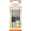 Zebra Pen Sarasa Zebra - Penna a sfera gel con clip, 0,5 mm, 5 colori (confezione da 5)