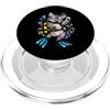 Diving Time Immersione subacquea gatto subacqueo oceano gattino pesce Bubble Art PopSockets PopGrip per MagSafe