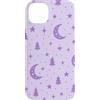 Cute Christmas & Cozy Winter Xmas Patter Custodia per iPhone 14 Plus Lavanda, lilla, viola, luna, stella, albero, notte, Natale, Natale